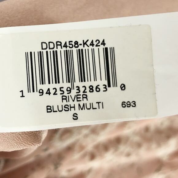 DRESS THE POPULATION River Dress Small Pink Lace Off Shoulder Fit Flare Midi NWT - Picture 16 of 16